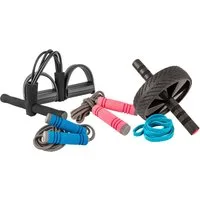 - CONTRAER - Bauchtrainer Fitness Set Bauchroller Springseile Fitnessband Bauchmuskeltrainer (5-St)