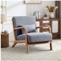 Bonzy Home Sessel Accent Sessel mit Kissen&Holzrahmen&Armlehnen, 150kg belastbar (1-St)