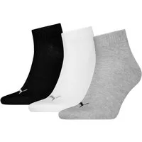 PUMA Kurzsocken PUMA UNISEX QUARTER PLAIN 3P (3 Paar) Atmungsaktiv, Rippenbündchen, weiche Baumwollmischung