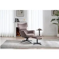riess-ambiente Fußhocker VOGUE 45cm taupe / schwarz - Samt, drehbar, Metallbeine, Modern (Einzelartikel, 1 St), Fußhocker im Industrial Design - ideal für Wohn- und Arbeitsbereiche