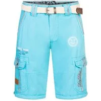 Geographical Norway Shorts Herren Cargo Shorts Kurze Hose Short Bermuda Knielang Sommer + Gürtel