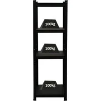 PROREGAL® Schwerlastregal Wohnregal Designregal Series RAGNAR Fachlast 100kg, Kellerregal Steckregal Garagenregal Wohnregal Schwarzes Gestell