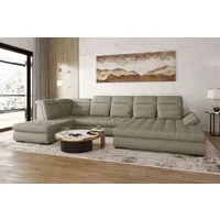 99rooms Wohnlandschaft Toscana, Sofa, U-Form, Rundumbezug aus Strukturstoff NEVE, mit Schlaffunktion