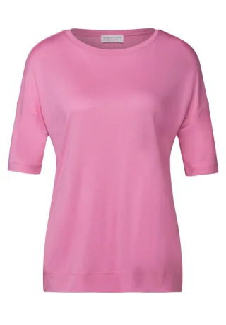 Street One - Lässiges Basic T-Shirt pink - Gr. - 38