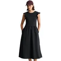 Marc O'Polo DENIM Jerseykleid flared mit Baumwoll-Popelinerock