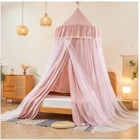 BTTO Betthimmel Runde Doppelbett Betthimmel Baldachin Kinderzimmer Betthimmel Babybett, Saumlänge ca. 270cm Moskitonetz Insektenschutz,Aufbewahrungstasche