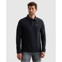 PME LEGEND Langarm-Poloshirt mit Logo Stickerei
