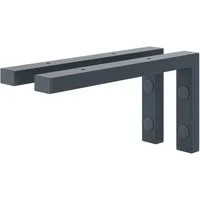 HOLZBRINK Wandregalhalter Wandkonsole L-Form, 2-tlg. SET, pulverbeschichtet, Industriestahl, massive Ausführung