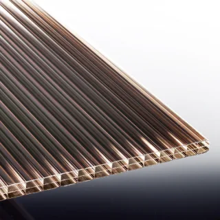 Polycarbonat Stegplatten | Polyclear | 16 mm | Breite 1200 mm | bronze