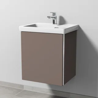 Sanipa 3way Waschtischunterbau zu Villeroy & Boch Subway 3.0 Waschtisch mit 1 Tür, Taupe-Matt BP8441T