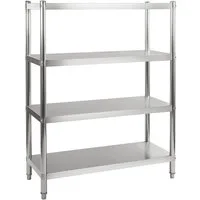GastroHero Standregal Edelstahl Lagerregal 200x50 Gastro Regal 4 Böden 180 cm