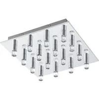 EGLO LED Deckenleuchte Teocelo, Leuchtmittel inklusive, LED Deckenlampe Deckenleuchte Stahl in chrom Kunststoff in klar
