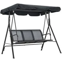 MCombo Hollywoodschaukel MCombo 3-Sitzer Hollywoodschaukel Gartenschaukel 8007, 3-Sitzer, outdoor, Gartenliege Schaukelbank, Schaukelbank mit Sonnendach