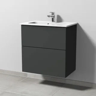Sanipa 3way Waschtischunterbau zu Duravit ME by Starck Waschtisch mit 2 Auszügen, Graphit-Matt SP7221B