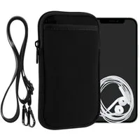 kwmobile Handytasche Handy Tasche zum Umhängen für XL - 6,7/6,8" Hülle mit Band (1-tlg), Necklace Case - Neopren Cover mit Reißverschluss