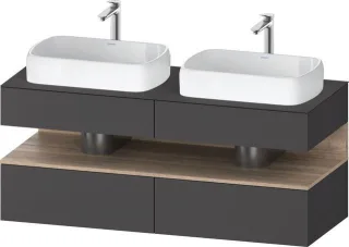 Duravit Qatego Konsolenwaschtischunterbau wandhängend Graphit Matt 1400x550x600 mm - QA4767055490010 QA4767055490010