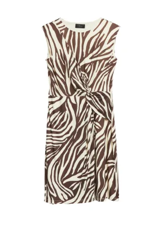 s.Oliver BLACK LABEL - Kleid mit Animal-Print weiß/braun - Gr. - 44
