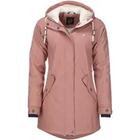 Dry Fashion Regenmantel Malmö Damen Regenjacke Teddy-Fleece-Futter - Outdoor-Jacke Wasserdicht Winddicht, Verschweißte Nähte, 2-Wege-Reißverschluss abgedeckt, Kapuze