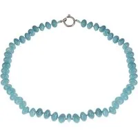 Schmuck Krone Collier Kette aus echtem Aquamarin