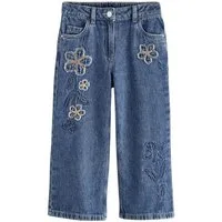 Next Weite Jeans Verzierte Jeans mit floralem Zierprint (1-tlg)