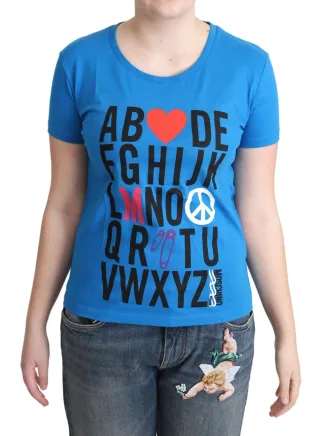 Alphabet T-Shirt mit kurzem Arm und Rundhalsausschnitt