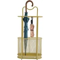 TUWENA Schirmständer Schirmständer Metall, Regenschirmständer mit Haken und Abtropfschale, Gehstock-Halter, Regenschirm-Organizer für Flur, Eingang Balkone Büros
