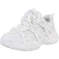 Ital-Design Damen Low-Top Freizeit Sneaker (88828433) Keilabsatz/Wedge Sneakers Low in Weiß