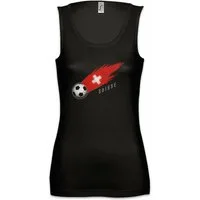 Urban Backwoods Tanktop Switzerland Football Comet I Ärmelloses Damen T-Shirt Schweiz Fußball Fahne Fussball Komet