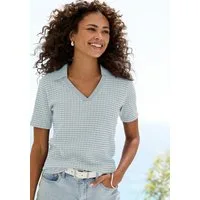 Vivance Poloshirt aus strukturierter Strickqualität luftige Strick-Qualität