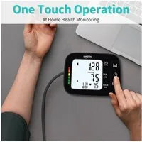 EUROPAPA Oberarm-Blutdruckmessgerät Blutdruckmessgerät Oberarm für den Heimgebrauch, Pulsmessung Blutdruckmessung, mit Große Manschette (22-42cm), 2 * 60 Speicher, Dual-User