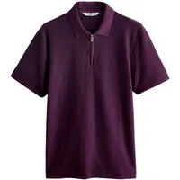 Next Poloshirt Strukturiertes, smartes Poloshirt mit RV-Kragen (1-tlg)