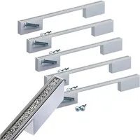 SO-TECH® Möbelgriff SIRIUS BA 160/192 mm Chrom poliert mit Glitzer-Dekoreinlage (5-St), Bügelgriff inkl. Schrauben - von SCHÜCO