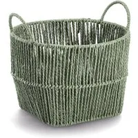 Zeller Present Aufbewahrungskorb, Papiergeflecht, salbei, ca. Ø 30 x 21 cm