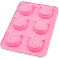 wisefood Silikonform Silikonform Schweinchen - pink 23x17x3cm - 1 Form, (1-tlg)