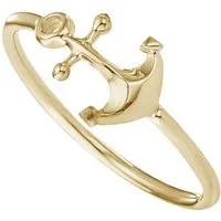 CAÏ Fingerring 925/- Silber vergoldet Anker