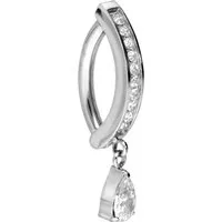 PIERCINGLINE Bauchnabelpiercing Titan Bauchnabelclicker BOGEN + KRISTALLTROPFEN (Clicker, 1-tlg)