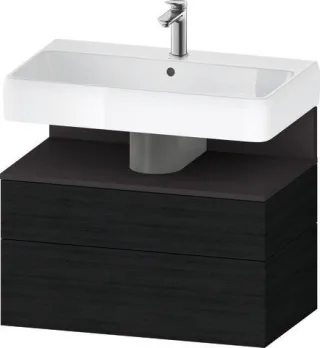 Duravit Qatego Waschtischunterbau wandhängend Eiche Schwarz Matt 790x470x590 mm - QA4394080160000 QA4394080160000