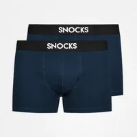 SNOCKS Boxershorts Boxershorts with Logo Men, 2pcs Navy