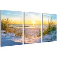 Novart Wandbild Ostsee Strand Meer Wohnzimmer Boho Deko