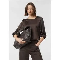 comma Kurzarmbluse Bluse Satinbluse mit 3/4-Ärmeln