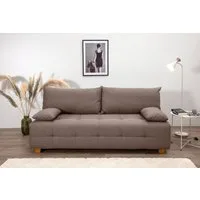 OTTO home Schlafsofa Bella, B: 196 cm, Liegefl. 145x196 cm, Bettfunktion, Bettkasten & 2 Armlehnenkissen, Federkern
