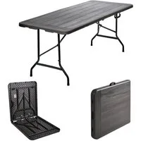 TRUTZHOLM Bierzeltgarnitur Buffettisch Klapptisch 180 x 75 cm Holzoptik klappbar Kunststoff, (1x Produkt, 1-tlg), max.Traglast:150kg