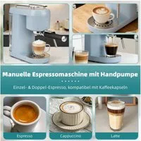 Vankel Espressomaschine TC58A 20 Bar Kaffeemaschine mit Milchaufschäumer, Siebträger, 1400W Thermoblock, 1L Wassertank, für Espresso & Cappuccino