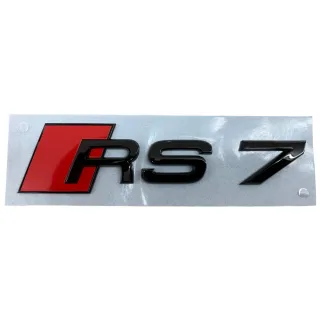 Original Audi RS7 S7 A7 Black Edition Emblem Schriftzug Logo Emblem in Schwarz glänzend für das Heck / Hinten selbstklebend