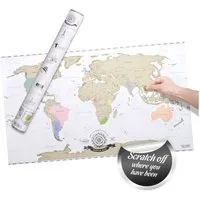 Goods+Gadgets Poster Scrape Off World Map – XXL Rubbelweltkarte Poster Travel Map Gift, XXL Weltkarte - Englisch