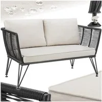 tectake Essgruppe Garten-Loungesofa, (Set., 1-tlg), Solides Gestell aus pulverbeschichtetem Stahl