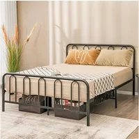 COSTWAY Bettgestell Metallbett, mit Stauraum für 200x160cm Matratze (ohne Matratze)