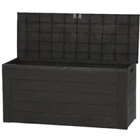 Spetebo Kissenbox Gartenkissenbox WOODY in Holzoptik (Stück, 1 St., Aufbewahrungsbox), Aufbewahrungsbox für Kissen