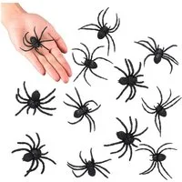 Boland Dekoobjekt Spinnen Set 12 Stück, Größe 7 x 8 cm, Schwarz