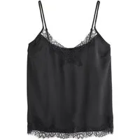 Next Trägertop Trägertop aus Satin mit Spitzenbesatz (1-tlg)